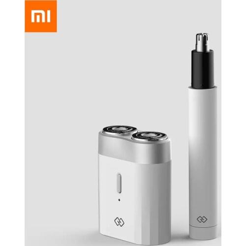 Xiaomi Mijia Youpin Wake up V7 confession gift box set white set Mini shaver + nose hair remover with battery
