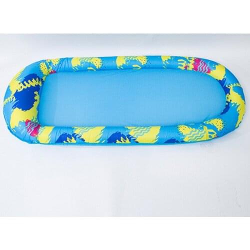 Print Swimming Pool Inflatable Floating Raft Sleeping Bed Chair Lounge Hammock Water Sport Backrest Pneumatic Float