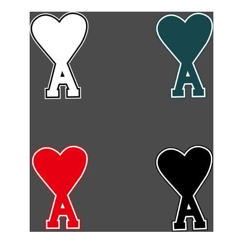 Popular heart shape logo letter A heat transfer DIY decorative clothing stickers can be customized iron on the clothes patches