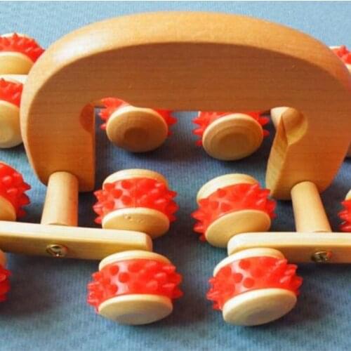 The new wooden ten six-wheel lunar rover multi-function body massager to belly leg thin abdominal fat reduction