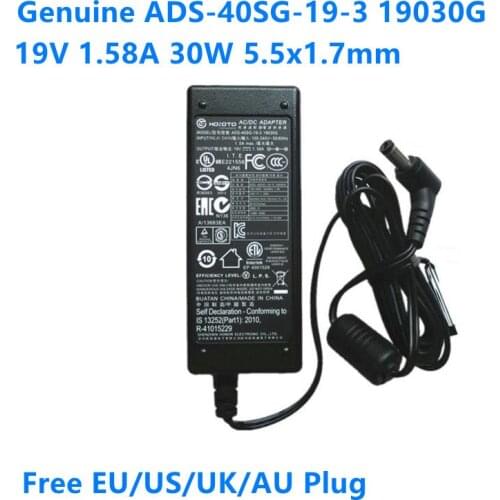 Genuine 19V 1.58A ADS-40SG-19-3 APD DA-30D19 AC Power Adapter For ACER S220HQL S190WL LED Monitor Laptop Power Supply Charger