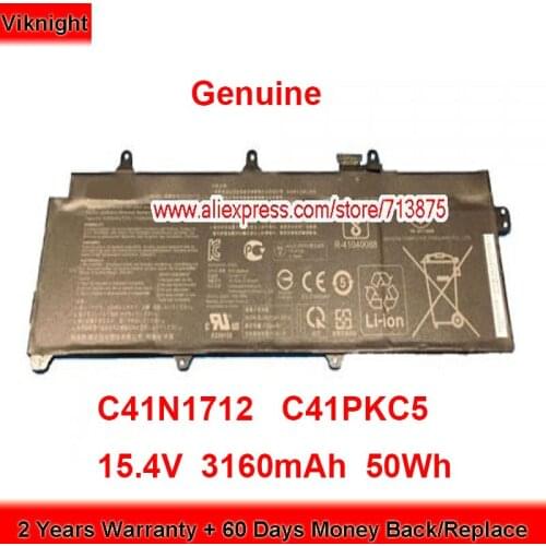 Genuine C41N1712 Battery 4ICP47275 for Asus GX501GI GX501GM GX501VI-1A GX501VS C41PKC5 15.4V 3160mAh 50Wh