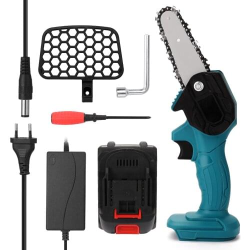 Portable 21V Electric Saw Rechargeable Small Electric Saws Woodworking One-handed Electric Pruning Saw Garden Electric Chain Saw