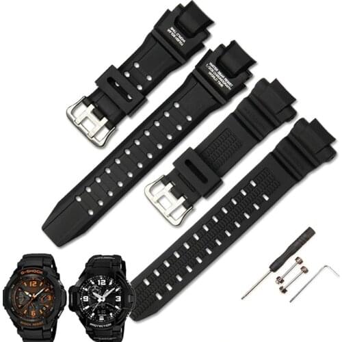 Durable Silicone Strap For Casio G-shock GA-1000 GA1100/1400/GW-A1100/A1130 Fashion Elastic Replacement Wrist Strap WatchBands