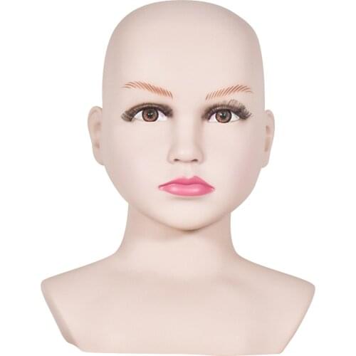 PVC Childe Mannequin Wig Stand For Holding Wigs Hair Extender Hat Scarf Manikin Head Model Display Stand