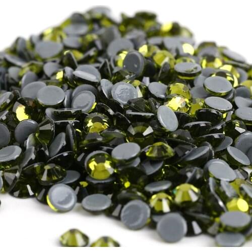 AAAA+ Quality Olivine DMC HotFix Rhinestones ss6 ss10 ss16 ss20 ss30 Iron On Flatback Hot Fix Rhinestones For Luxury Dress