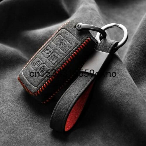 Key Bag For JAGUAR XEL XFL F-PACE XF XJL Smart Key Keyless Remote Entry Fob Case Cover Key Chain Alcantara