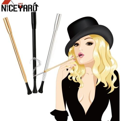 NICEYARD Smoking Pipe Retractable Aluminum Alloy Portable Cigarette Holder Womens long series Cigarette Accessories