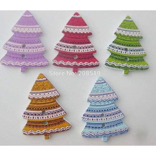 WBNGNS Fancy christmas tree for christmas festival decoration Mix 150pcs beautiful wood buttons