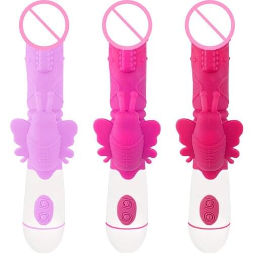 Women Double Head Masturbator Vibration Dildo G-Spot Clitoris Massager Sex Toy