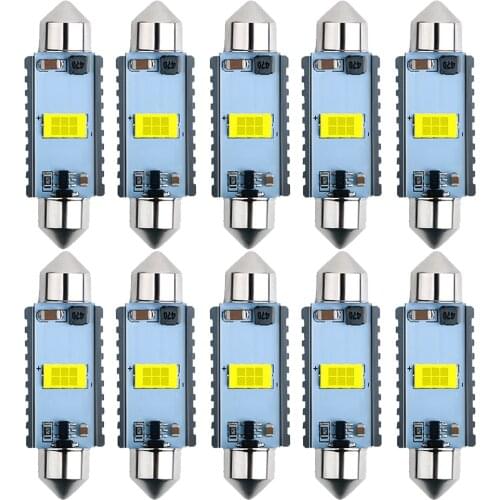 10Pcs C5W C10W LED Bulbs Canbus Festoon-31MM 36MM 39MM 41MM 3570 1 chip NO ERROR Car Interior Dome Light Reading Light 12V/24V