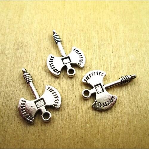 20pcs 24x16mm battle axe Charms battle axe charm pendants DIY necklace/ bracelets charms antique silver tone