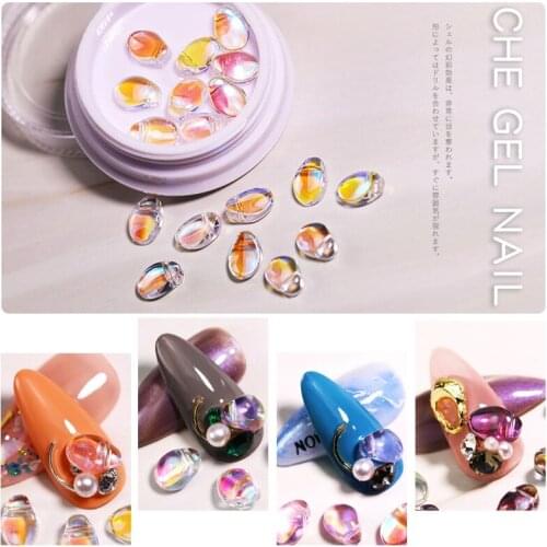 30/100pcs Nail Art Rhinestone Small Crescent Beads 6x8mm Czech Glass Beads For 3D Fingernail Phone Case Decoration