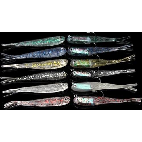 5pc-10pcs lead Soft Silicone Fishing Lead Lure 6g Minnow Saltwater Freshwater Worms Wobblers Artificial Bait Bass Tackle Jigs
