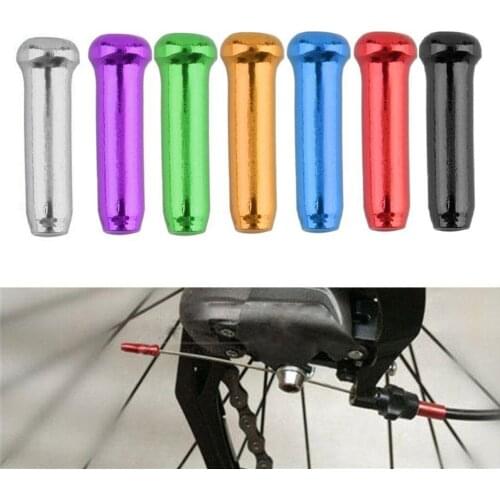 50x Durable Aluminum Alloy Bicycle Brake Shifter Inner Tips Wire End Caps Crimps Line Core Cap Gear Universal 7 Color