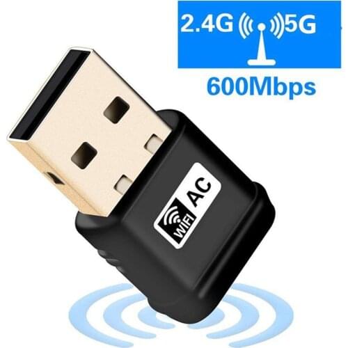 600mbps USB Wifi Adapter With Dual Band 2.4+5.8Ghz 802.11AC 150M+433M Wi-Fi Antenna Network Card for Desktop/Laptop 100pcs/Lots