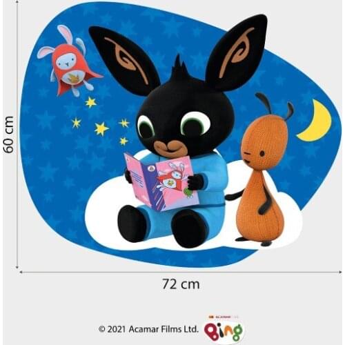 B _ CP0016-2 Sula Flop Pando fabric effect Bing Cartoon wall stickers kids bedroom decoration child-72x60 cm