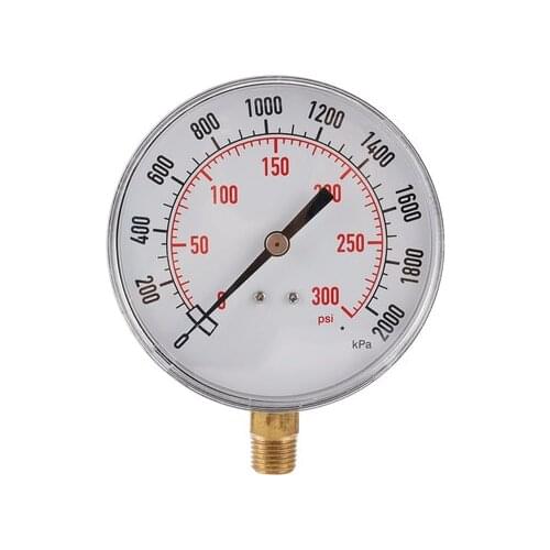 90mm 1/4NPT 0-2000kpa 0-300psi Barometer Hydraulic Gauge oil Fluid Pressure Gauge Meter diameter radial for Air Compressor
