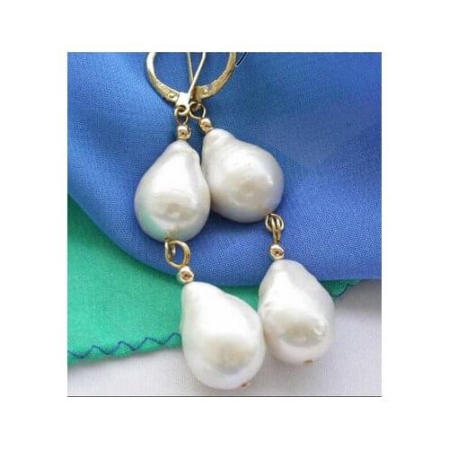15mm white drip KESHI REBORN PEARL earring Lovely Fine Nobility Ladys Womens Earrings Fine for lady jewelry