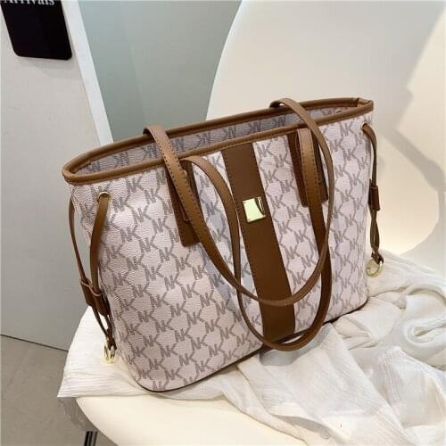 Burminsa Letter Printing Large Tote Shoulder Bags For Women Brand Designer Roomy Female Shopper Luxury Work Ladies Handbags 2021