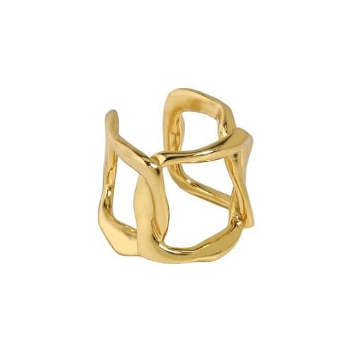 12mm ONLY 1PC (No pierced) 925 Sterling silver White/ Gold Open Geometric Chain CLIP Earrings Fine jEWELRY TLE2256