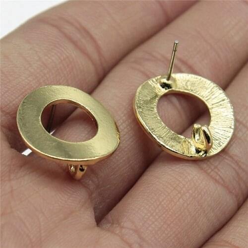 Zinc Alloy Infinity Stud Earrings Base Findings Pin Earring Wires KC Gold Color Jewelry Accessories
