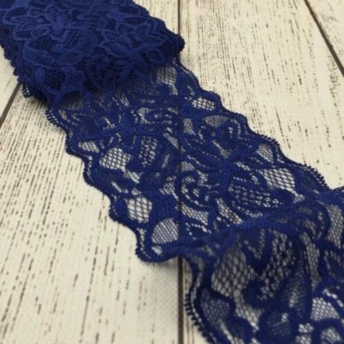 Retail 1pack=10yards NAVY 3" Lace Trim Ribbon By the Yard for Kids Headbands Elastic Lace Trim for Girls Hair Accessories