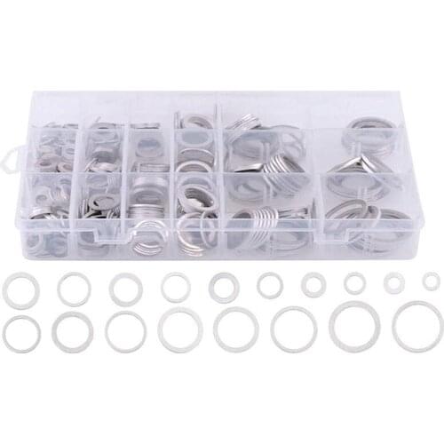 Hot Flat Washers,Automotive Oil Drain Plug Gasket Aluminum Flat Washer Assortment Kit, Metric(470 Pcs 18 Sizes)
