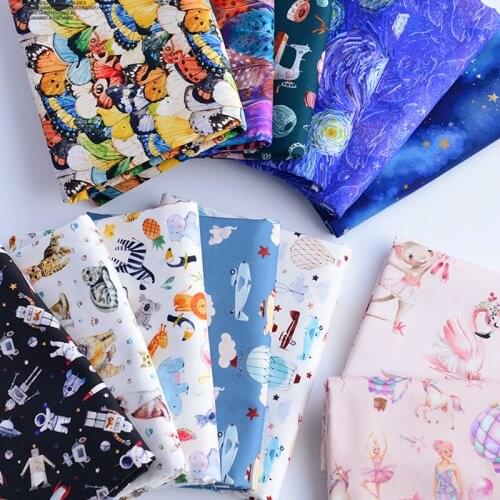 50X130CM Cotton Cute Cartoon Characters Plain Childrens Clothing Sewing Quilting Fabrics For Patchwork Needlework DIY Handmade