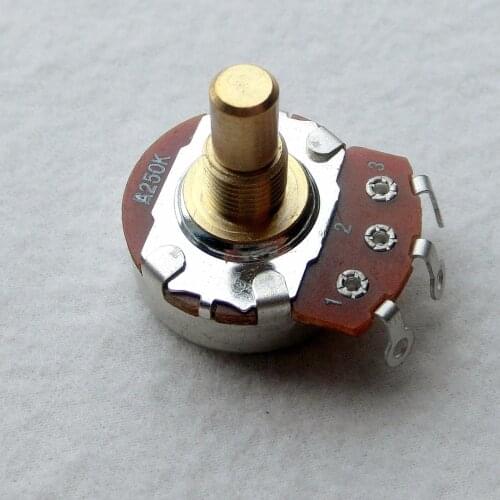 Sell Guitar parts 4pcs/pack 15mm solid brass handle A250k/B250k 24mm full size guitar potentiometers