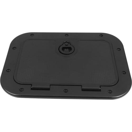 Marine Deck Plate Access Cover Pull Out Inspection Hatch with Latch for Boat Kayak Canoe, 14.96 x 11.02 Inch / 380 x 280mm -Blac
