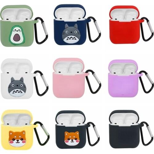 Cute for QCY T8 Case cartoon Avocado / flower Silicone Earphones Cover for qcyt8 Cover with hook Non-slip Protection Case