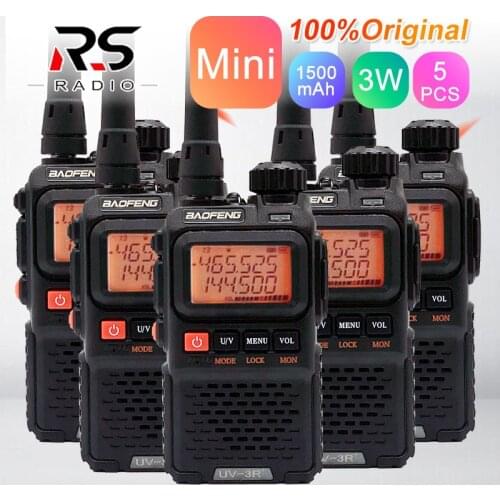 5PCS BAOFENG UV-3R Plus Mini Walkie Talkie Dual Band VHF UHF Ham CB Radio Station UV3R Amateur Radio Transceiver for Hunting