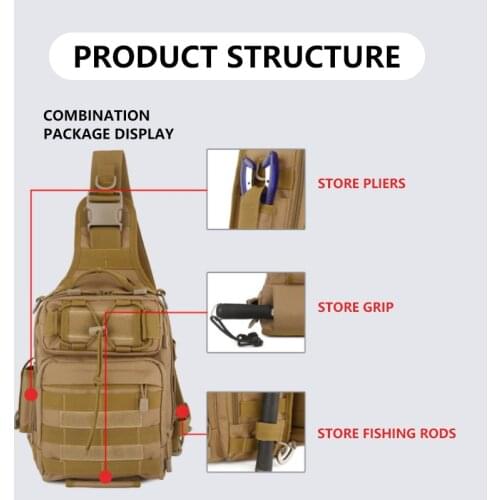 Multifunctional Waterproof Fishing Bag Outdoor Sports Waist Pack Fishing Lures Gear Storage Bag Single Crossbody Bags
