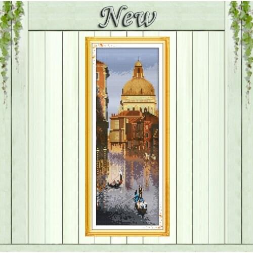 The watery place of Venice scenery painting Embroidery sets Cross Stitch DMC 14CT 11CT Counted printed on canvas Needlework kits