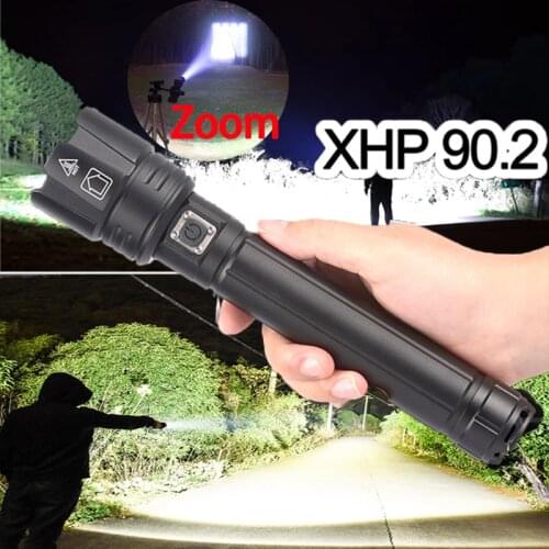 New Super Powerful XHP90.2 Xlamp Zoom Tactical Torch LED Flashlight LED Torch USB XHP70.2 Lamp 18650 26650 Rechargeable Battey