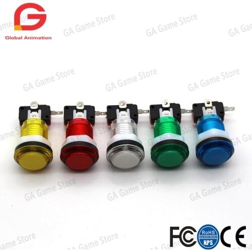 10x New 12V LED lit Arcade Push Buttons With Micro Switch For Jamma Mame Games Parts Multicade Choice of 5 Colour