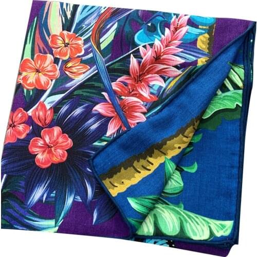 New Style Silk Cashmere Square Scarf Butterfly Parrots Printed Double Sides Wraps Shawls Headscarf 135cm