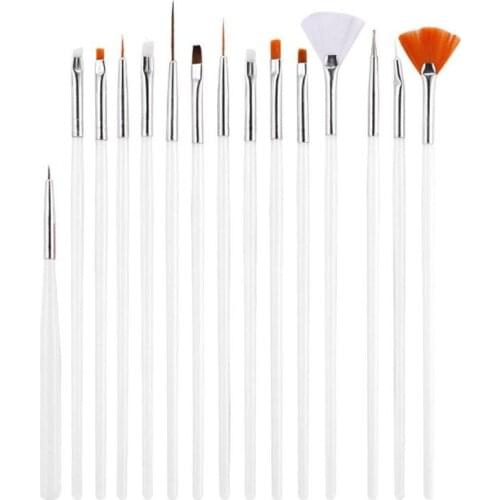Original 15pcs nail art painting brushes Set Dotting Painting Drawing Nail Art Polish Brushes Tools Gel Pen 50sets Free DHL/EMS