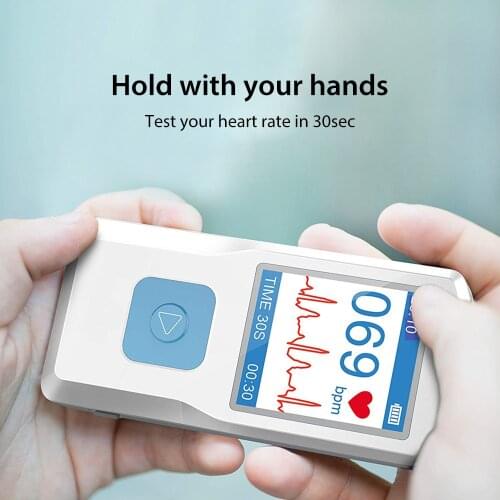 Portable Medical Heart ECG EKG Monitor Handheld Bluetooth Heart Rate Monitor Household ECG EKG Machine LCD Screen Health Care