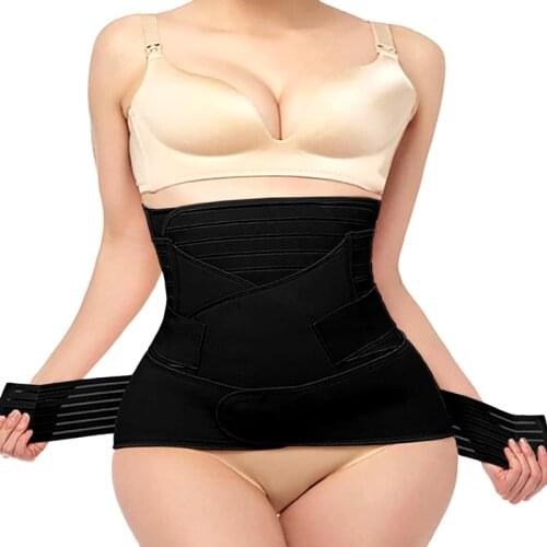3 IN 1 Postpartum Belt Bandage Postnatal Support Girdle Slim Waist Cincher Shapewear Belly Band Body Shaper Waist Trainer Corset
