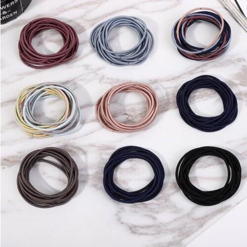 Hair rubber band 5 cm Thin Rubber Bands Solid Headband Hair ties Gum Ponytail Holders For Women Girl White Black Red Elastic Hai