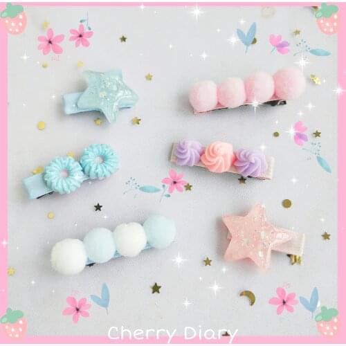 Handmade Sweet Hair Clip Sweet Lo Lady Pink Blue Lolita Small Cute Candy Headdress