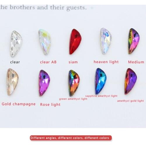 20p 4x8mm 5x11mm Wing point back Bride Nails Stone crystal Rhinestones For Nail Art Decorations DIY Craft Art strass chatons Gem