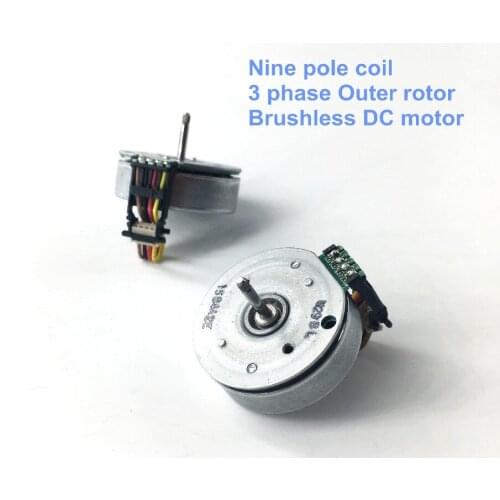 Nine pole coil 3 phase Outer rotor Micro brushless DC motor (Without driver board,NEED external connection)