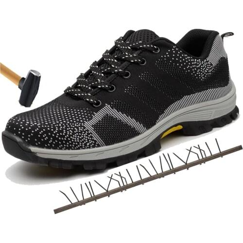 Outdoor Breathable Mens Steel Toe Cap Safety Shoes Men Outdoor Anti-slip Steel Puncture Proof Construction Boots Work Shoes