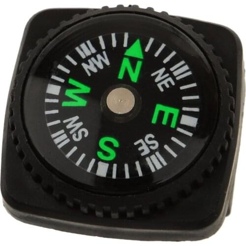 Waterproof Pocket Compass with Holster Watch Band Paracord Bracelet Navigation Black Camping Hiking Emergency Survival Accessory