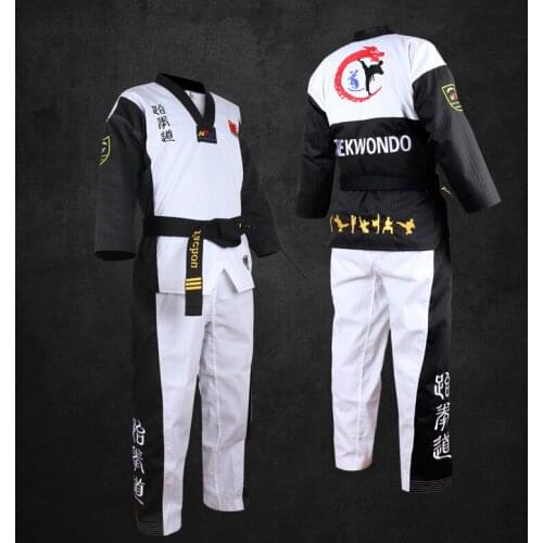 High Quality Taekwondo Uniform for adult Children Teenagers Poomsae dobok red blue black tae kwon do clothes WTF approved suits