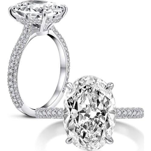 Luxury 5 Carat Oval Cut Engagement Ring for Women 925 Sterling Silver Ring Wedding Promise Ring Bridal Jewelry