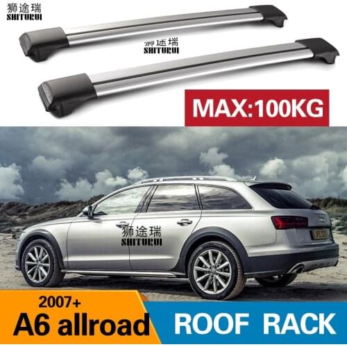 2Pcs Roof Bars for Audi - A6 Allroad (4FH, C6) 2006-2018 Aluminum Alloy Side Bars Cross Rails Roof Rack Luggage CUV SUV LED